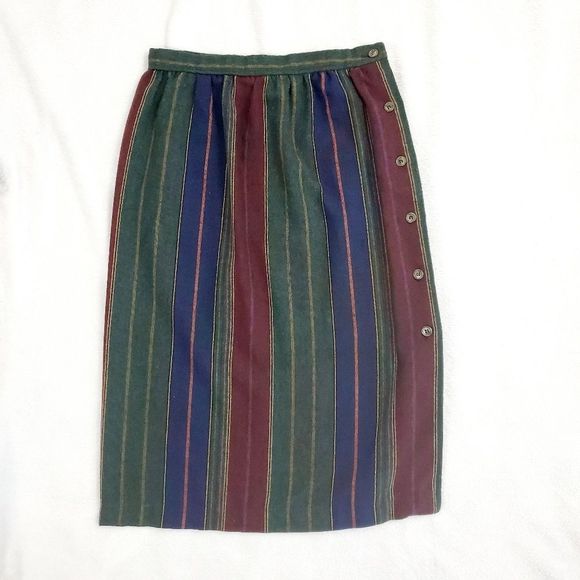 Vintage Dresses & Skirts - Vintage ILGWU Union Made Striped Skirt